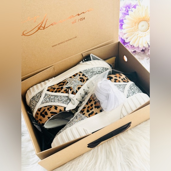 Vintage Havana Always Glitter Leopard High Top Sneakers - Picture 6 of 7